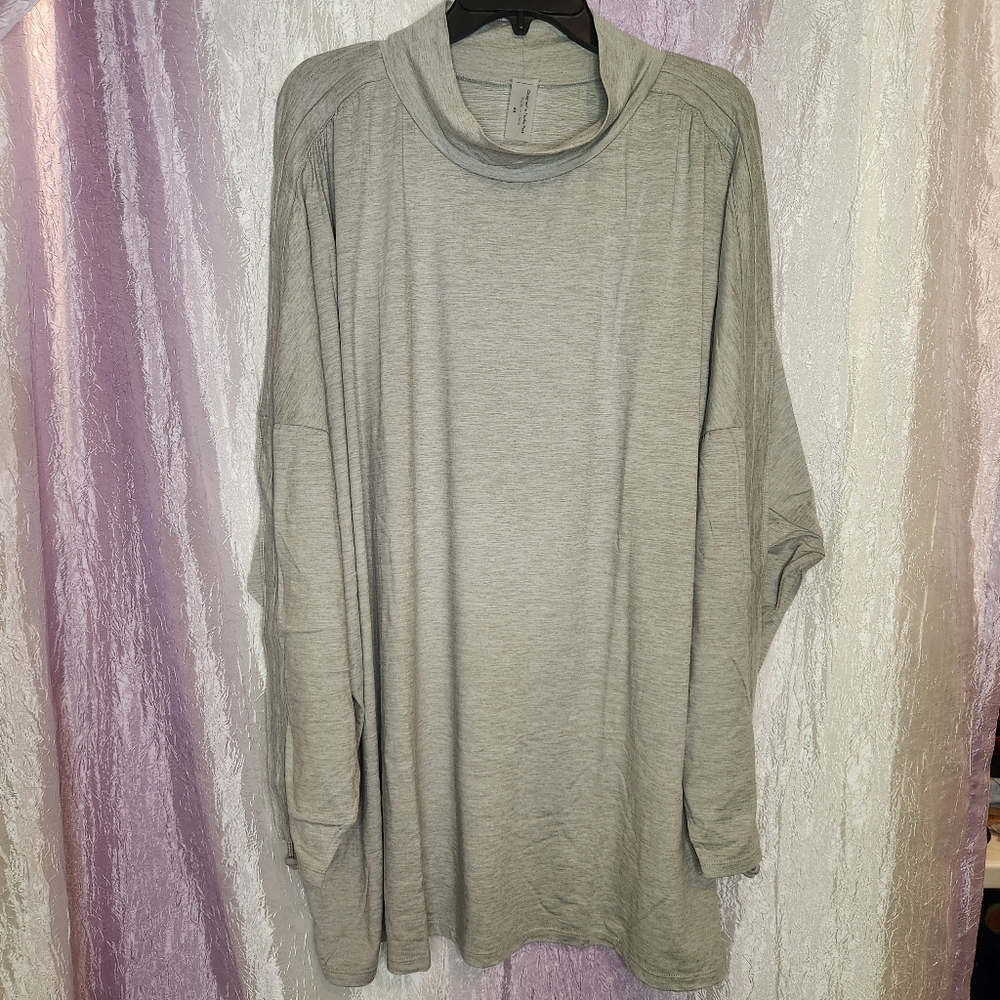 Zuda Light Gray Mock Neck Long Sleeve Active Top 4X